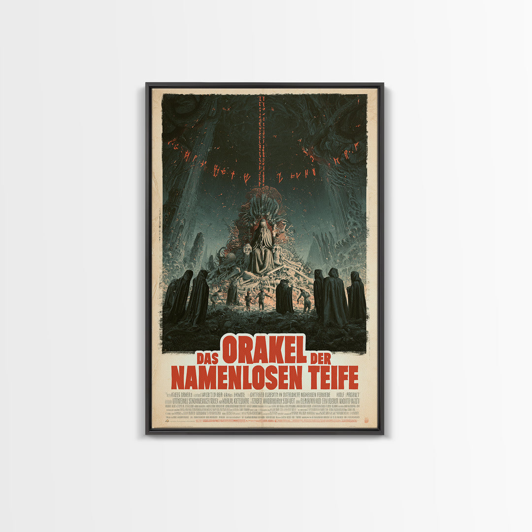 The Oracle Of The Nameless Deep, German Language Horror Movie Poster, 1960s Horror Art, Classic Monster Poster, Canvas Print