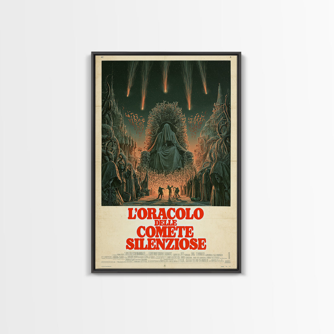The Oracle Of Silent Comets, Italian Language Horror Movie Poster, 1970s Horror Art, Eldritch Cinema Wall Art, Framed Canvas Print