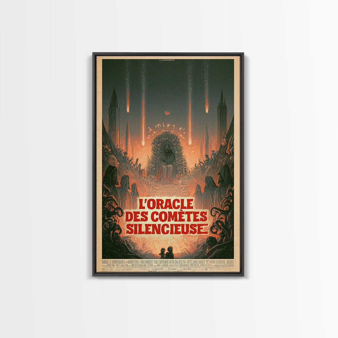 The Oracle Of Silent Comets, French Language Horror Movie Poster, 1960s Horror Art, Cult Horror Poster, Framed Canvas Print
