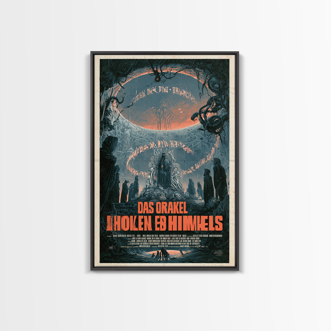 The Oracle Of The Hollow Sky, German Language Horror Movie Poster, 1960s Horror Art, Eldritch Cinema Wall Art, Framed Canvas Print