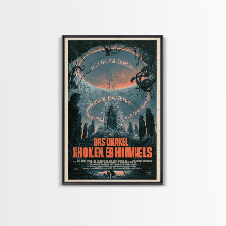 The Oracle Of The Hollow Sky, German Language Horror Movie Poster, 1960s Horror Art, Eldritch Cinema Wall Art, Framed Canvas Print