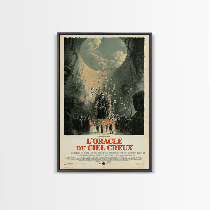The Oracle Of The Hollow Sky, French Language Horror Movie Poster, 1960s Horror Art, Cult Horror Poster, Framed Canvas Print