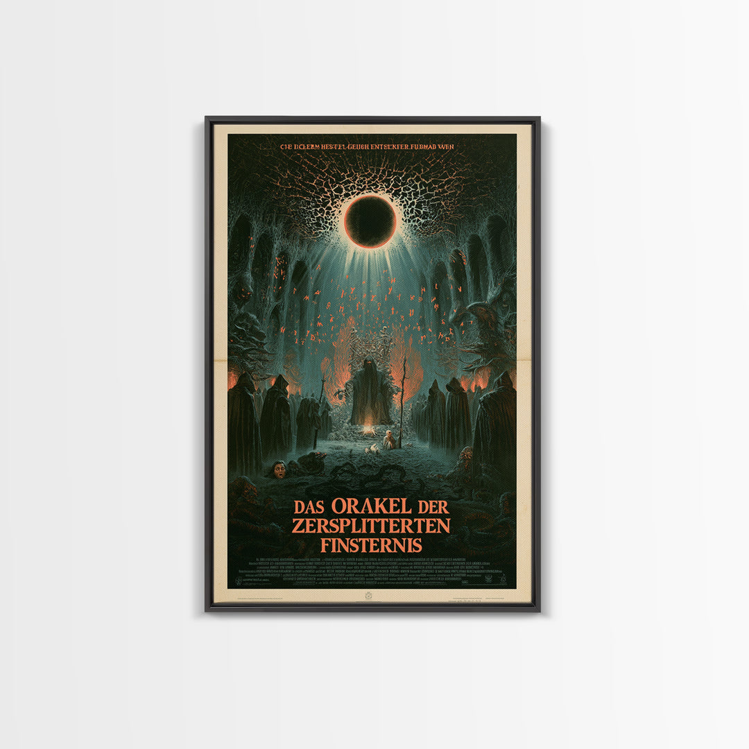 The Oracle Of The Shattered Eclipse, German Language Horror Movie Poster, 1960s Horror Art, Eldritch Cinema Wall Art, Framed Canvas Print