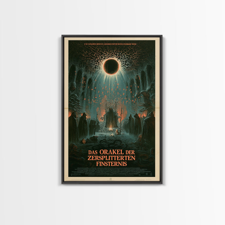 The Oracle Of The Shattered Eclipse, German Language Horror Movie Poster, 1960s Horror Art, Eldritch Cinema Wall Art, Framed Canvas Print