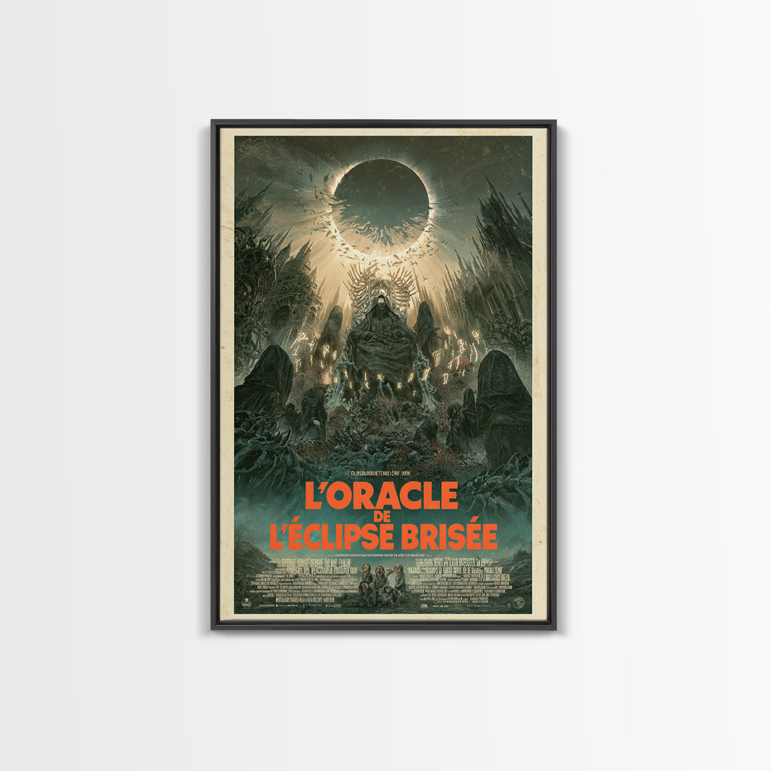 The Oracle Of The Shattered Eclipse, French Language Horror Movie Poster, 1960s Horror Art, Gothic Cinema Wall Art, Framed Canvas Print