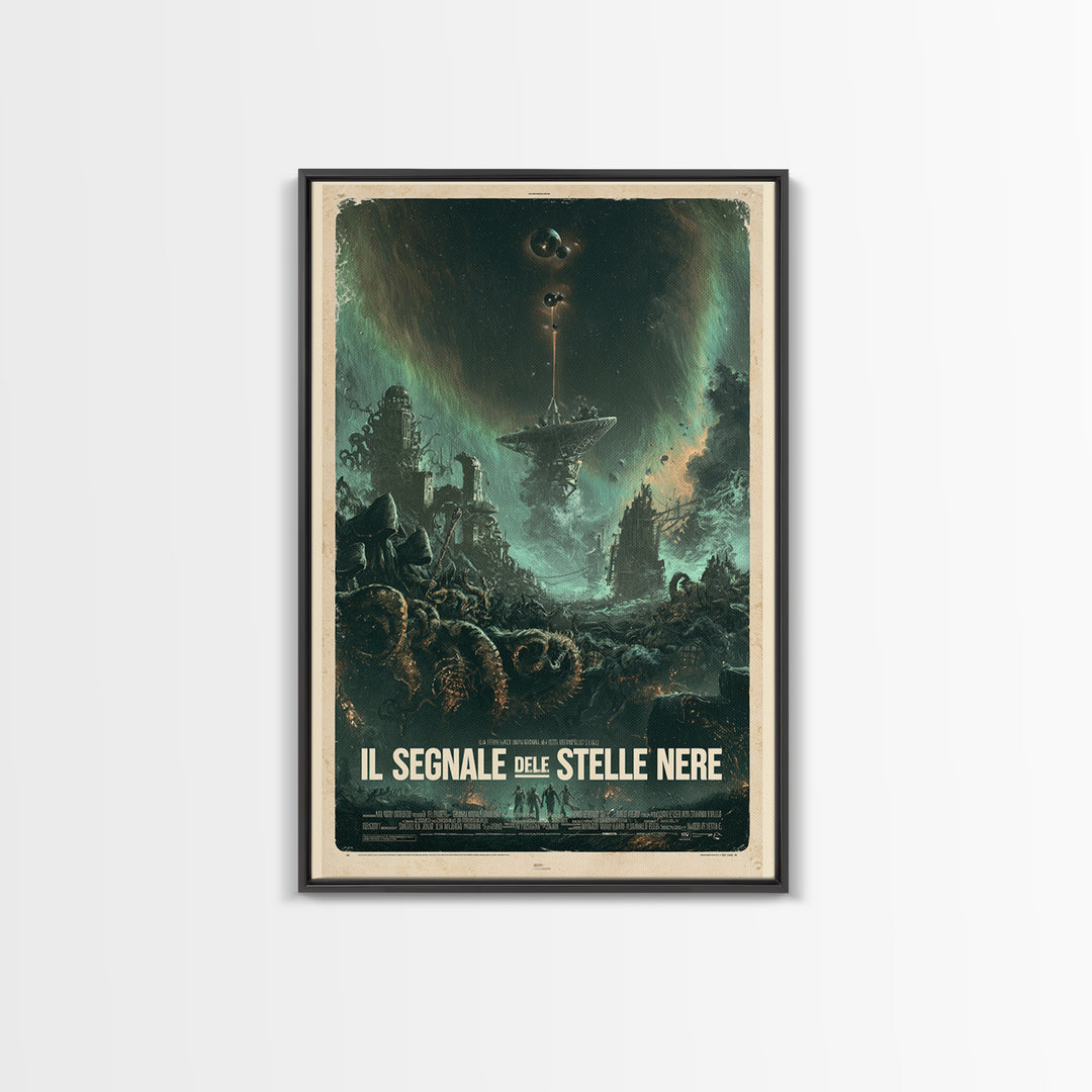 The Signal Of Black Stars, Italian Language Horror Movie Poster, 1970s Horror Art, Eldritch Cinema Wall Art, Framed Canvas Print