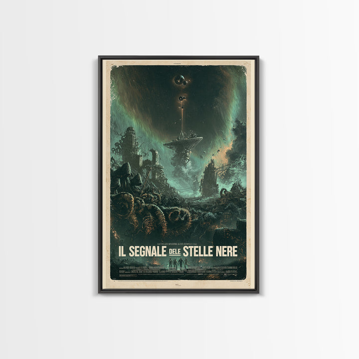 The Signal Of Black Stars, Italian Language Horror Movie Poster, 1970s Horror Art, Eldritch Cinema Wall Art, Framed Canvas Print