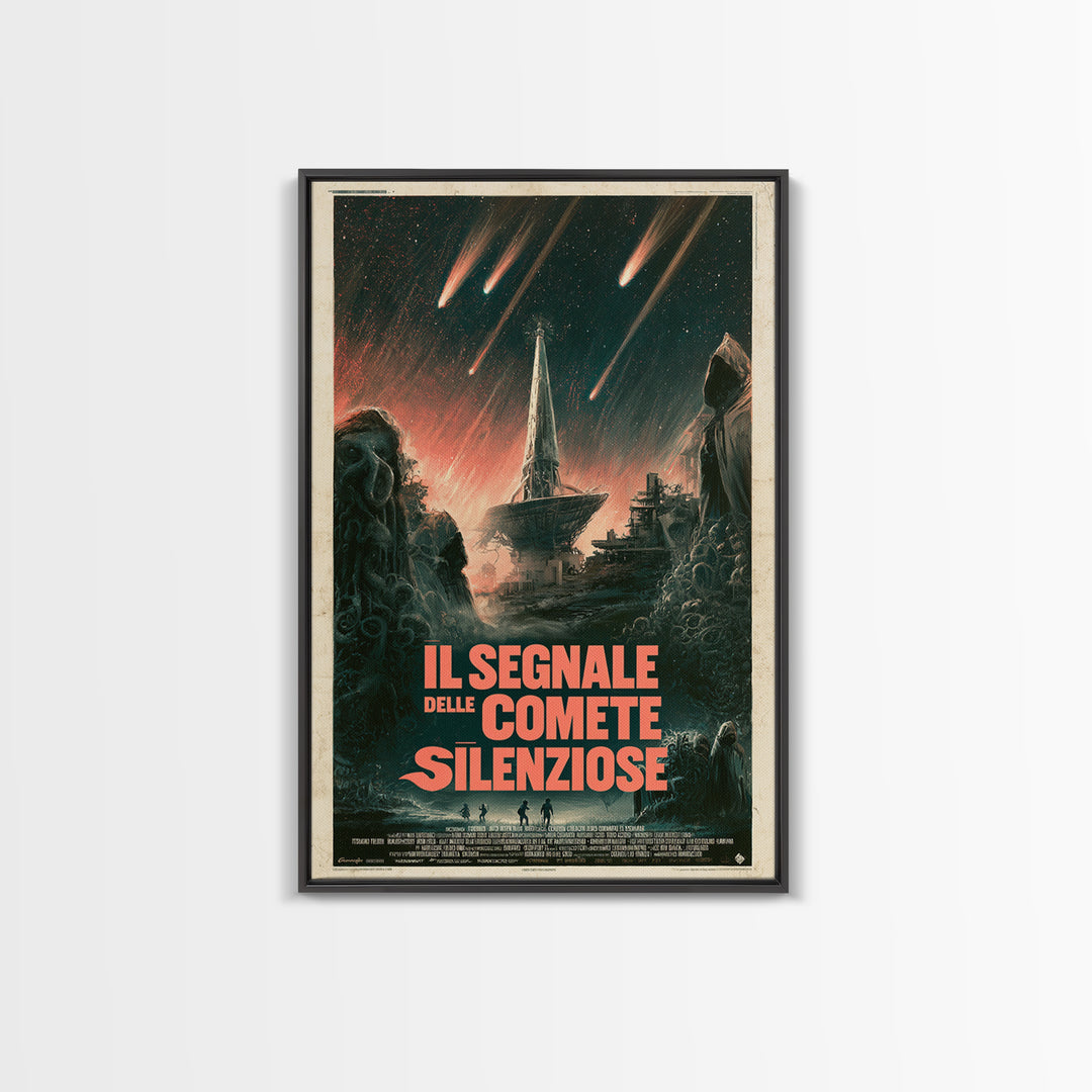 The Signal Of Silent Comets, Italian Language Horror Movie Poster, 1970s Horror Art, Cult Horror Poster, Framed Canvas Print