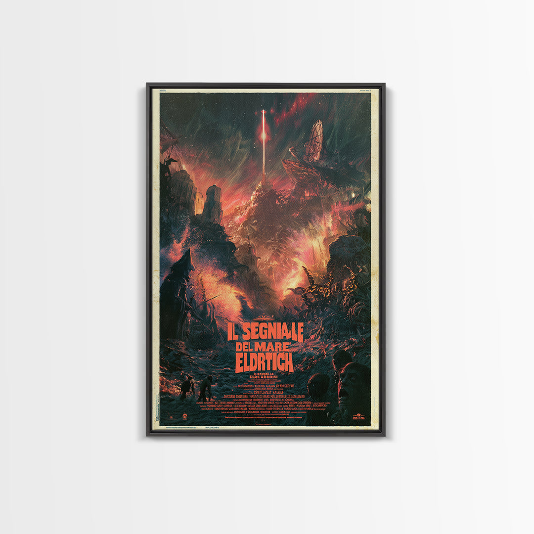 The Signal Of The Eldritch Sea, Italian Language Horror Movie Poster, 1970s Horror Art, Gothic Cinema Wall Art, Framed Canvas Print