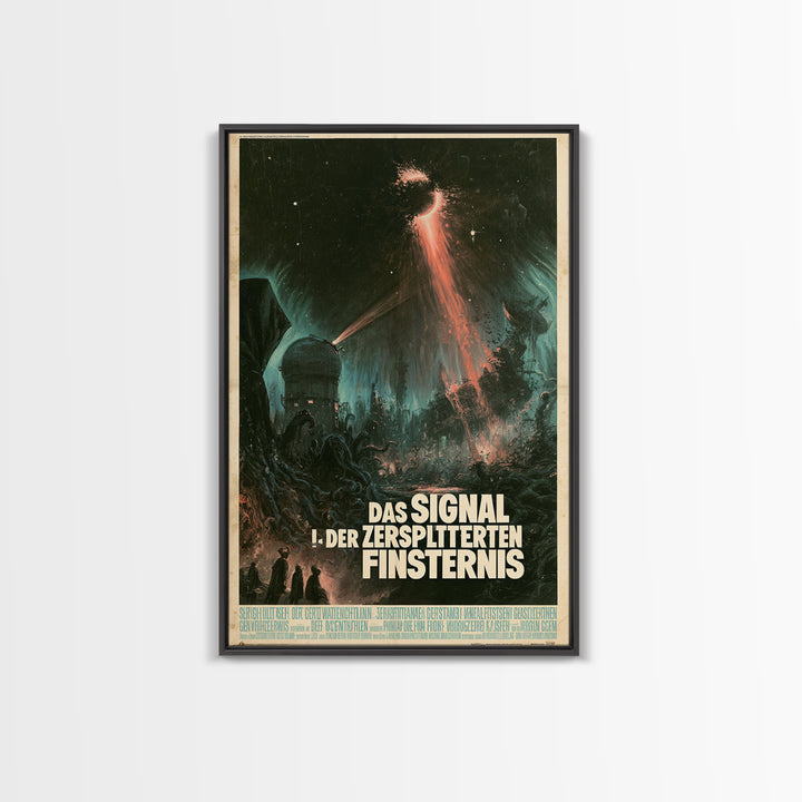 The Signal Of The Shattered Eclipse, German Language Horror Movie Poster, 1960s Horror Art, Retro Horror Movie Art, Canvas Print
