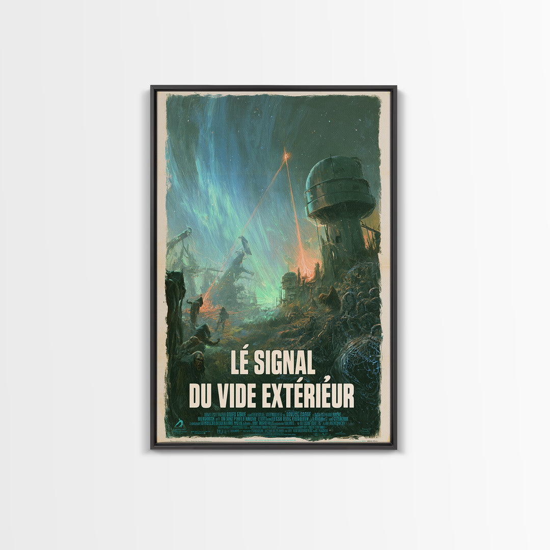The Signal Of The Outer Void, French Language Horror Movie Poster, 1960s Horror Art, Gothic Cinema Wall Art, Framed Canvas Print