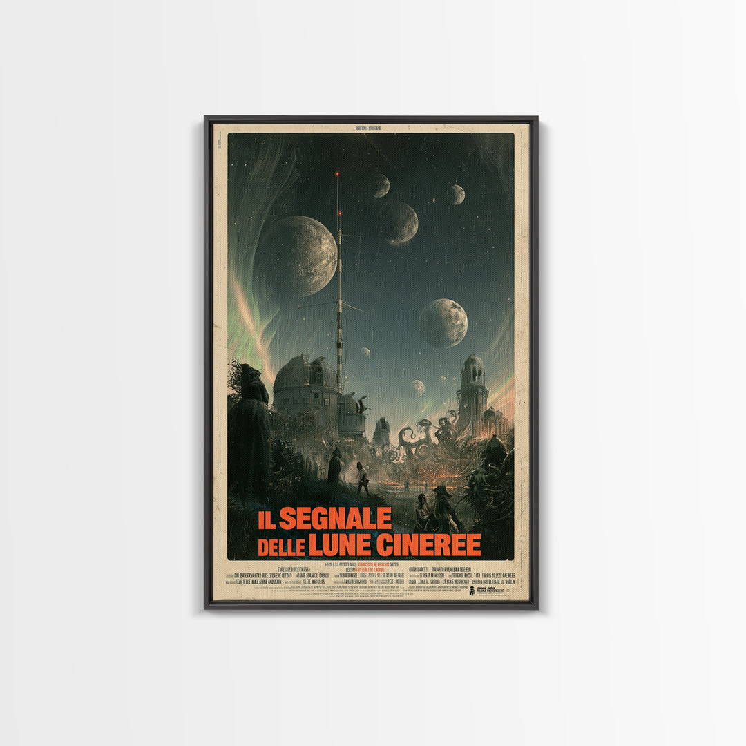 The Signal Of Ashen Moons, Italian Language Horror Movie Poster, 1970s Horror Art, Lovecraftian Horror Poster, Framed Canvas Print