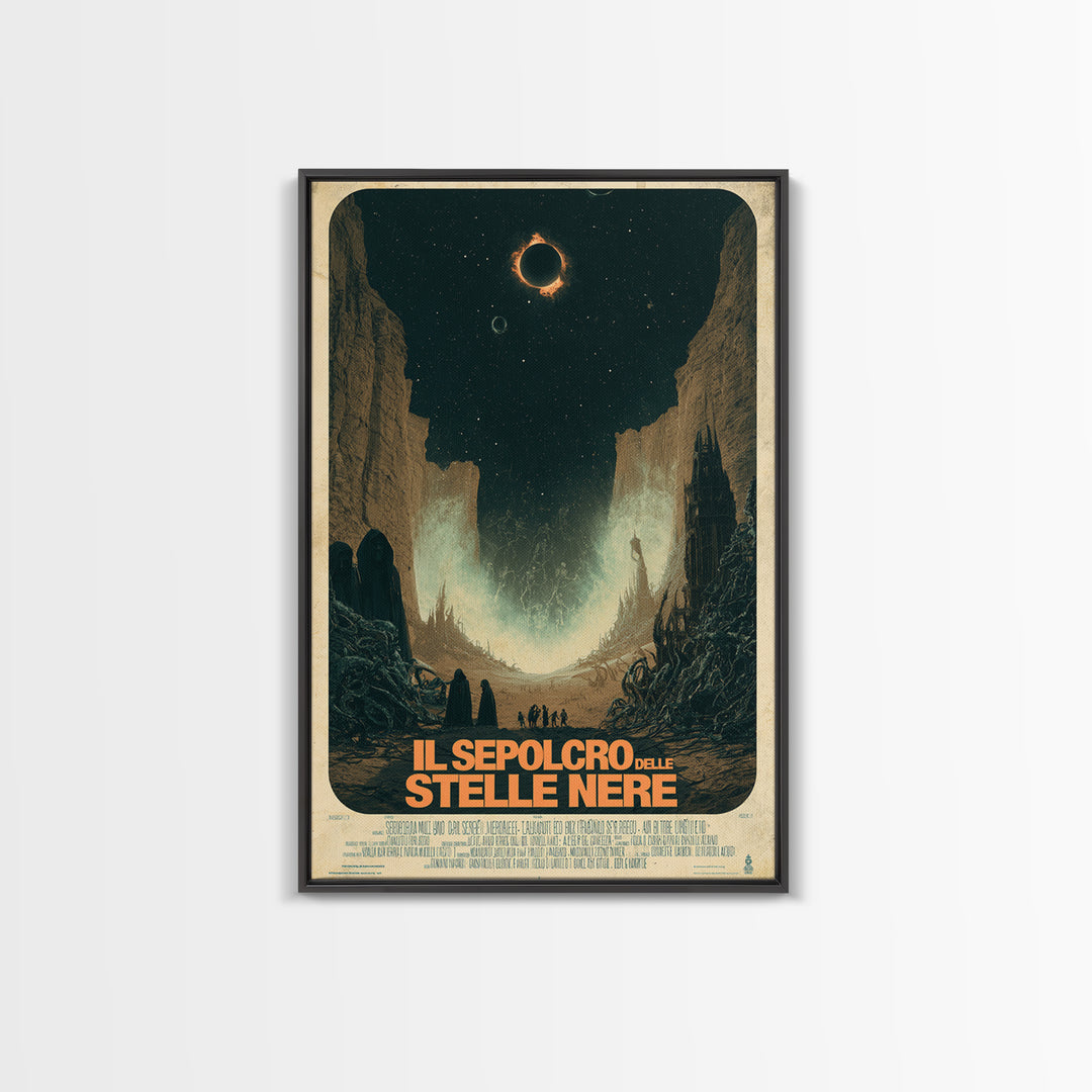 The Tomb Of Black Stars, Italian Language Horror Movie Poster, 1970s Horror Art, Eldritch Cinema Wall Art, Framed Canvas Print