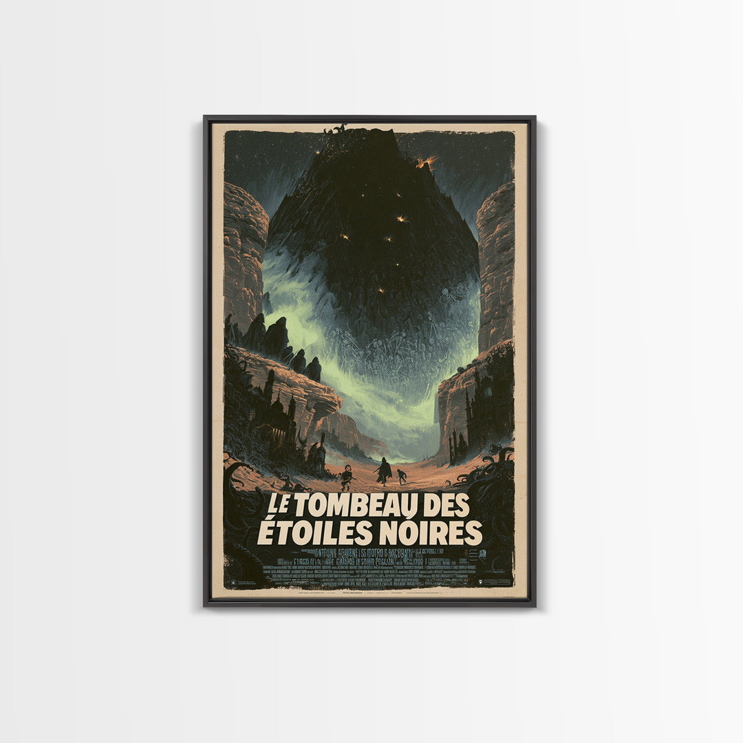 The Tomb Of Black Stars, French Language Horror Movie Poster, 1960s Horror Art, Gothic Cinema Wall Art, Framed Canvas Print