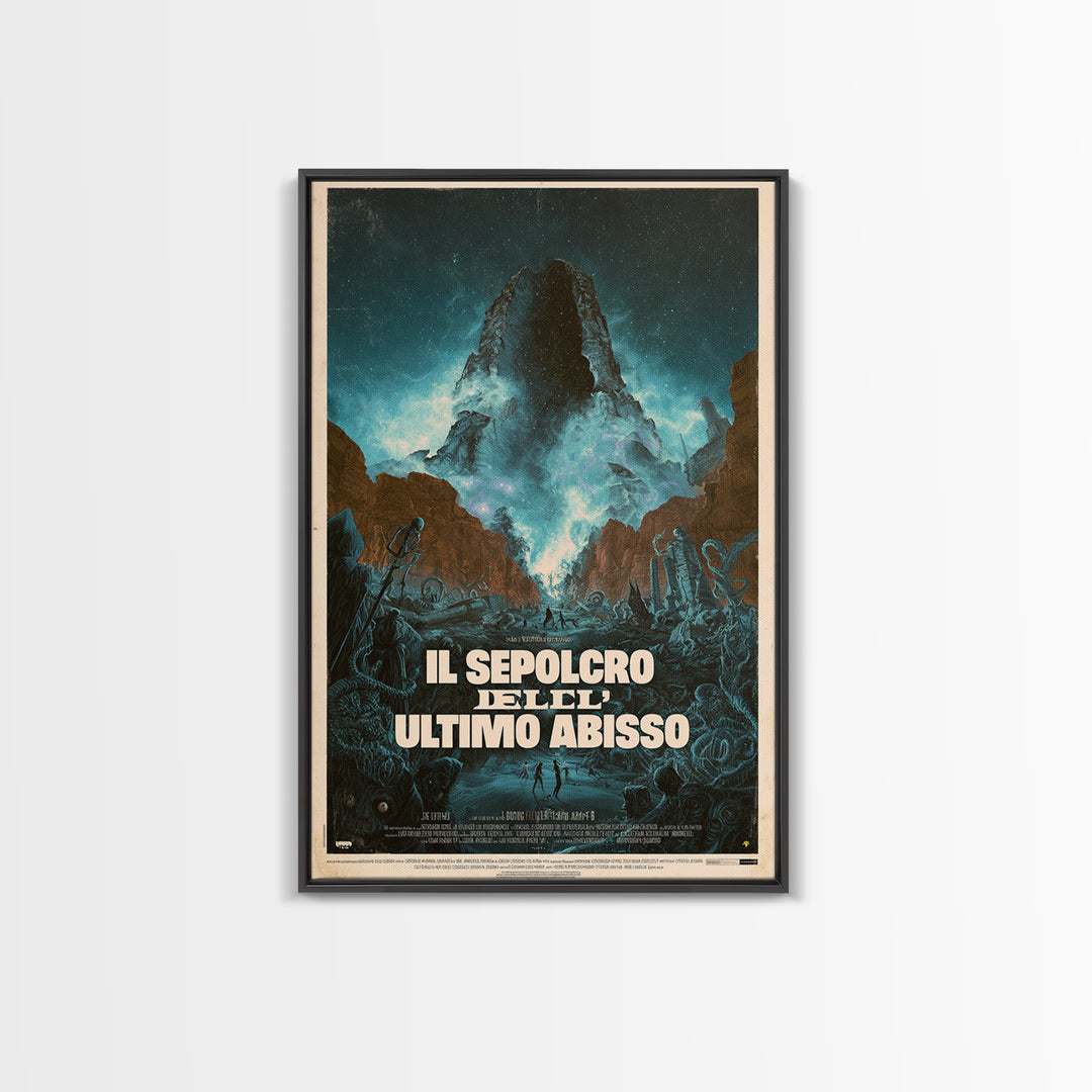 The Tomb Of The Last Abyss, Italian Language Horror Movie Poster, 1970s Horror Art, Lovecraftian Horror Poster, Framed Canvas Print