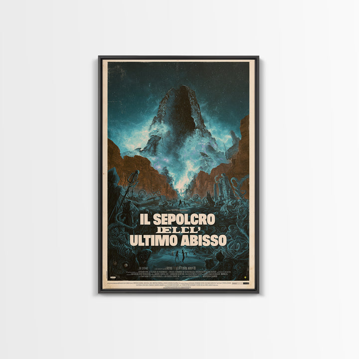 The Tomb Of The Last Abyss, Italian Language Horror Movie Poster, 1970s Horror Art, Lovecraftian Horror Poster, Framed Canvas Print