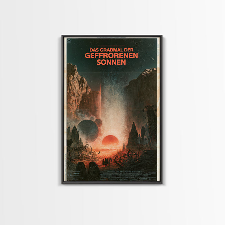 The Tomb Of Frozen Suns, German Language Horror Movie Poster, 1960s Horror Art, Eldritch Cinema Wall Art, Framed Canvas Print