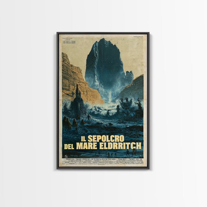 The Tomb Of The Eldritch Sea, Italian Language Horror Movie Poster, 1970s Horror Art, Eldritch Cinema Wall Art, Framed Canvas Print