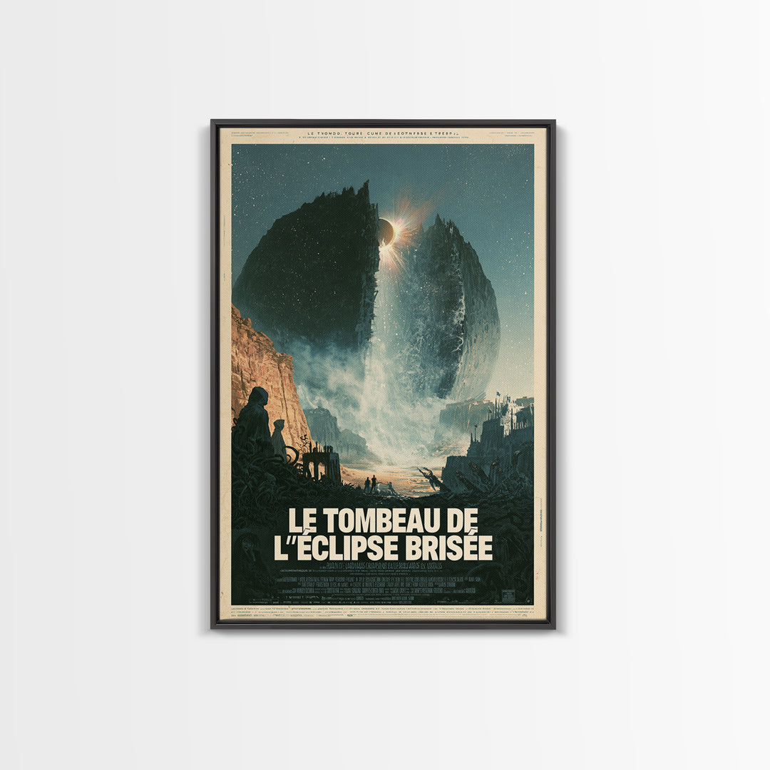 The Tomb Of The Shattered Eclipse, French Language Horror Movie Poster, 1960s Horror Art, Cult Horror Poster, Framed Canvas Print