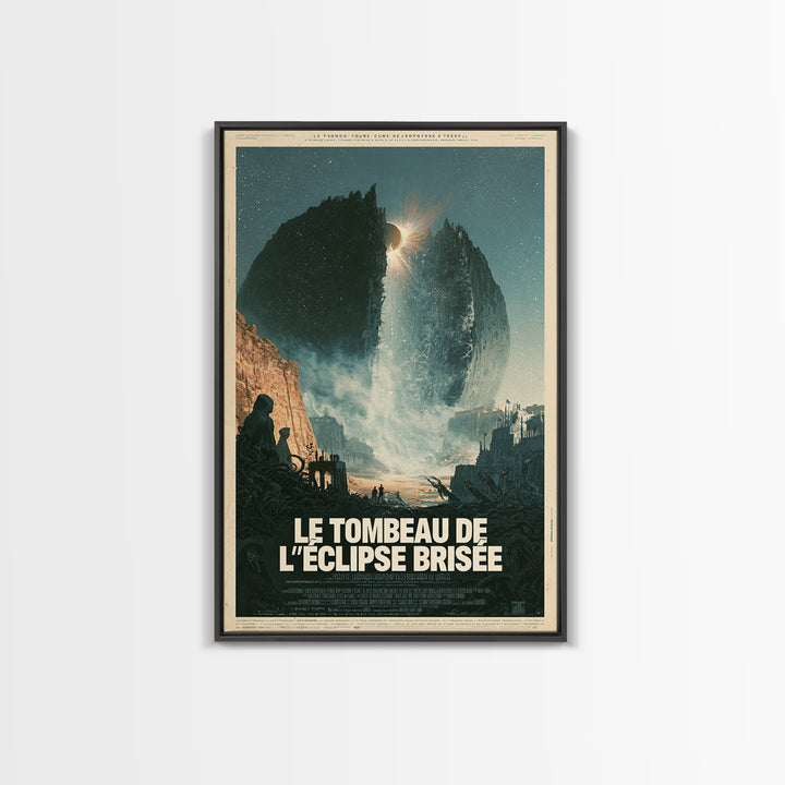 The Tomb Of The Shattered Eclipse, French Language Horror Movie Poster, 1960s Horror Art, Cult Horror Poster, Framed Canvas Print