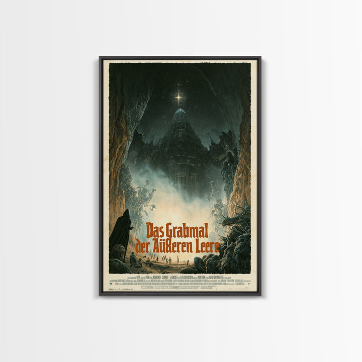 The Tomb Of The Outer Void, German Language Horror Movie Poster, 1960s Horror Art, Eldritch Cinema Wall Art, Framed Canvas Print