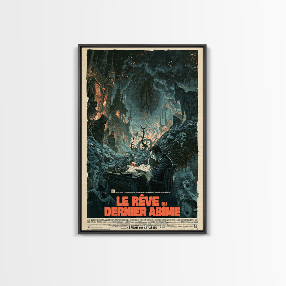 The Dream Of The Last Abyss, French Language Horror Movie Poster, 1960s Horror Art, Lovecraftian Horror Poster, Framed Canvas Print