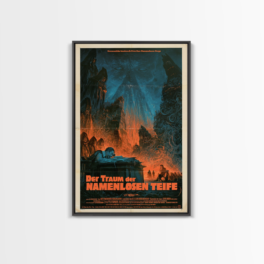 The Dream Of The Nameless Deep, German Language Horror Movie Poster, 1960s Horror Art, Cult Horror Poster, Framed Canvas Print