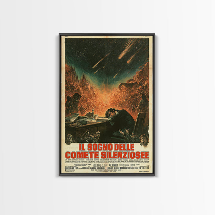 The Dream Of Silent Comets, Italian Language Horror Movie Poster, 1970s Horror Art, Eldritch Cinema Wall Art, Framed Canvas Print