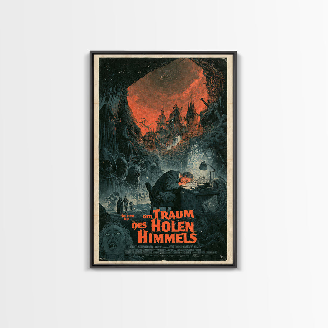 The Dream Of The Hollow Sky, German Language Horror Movie Poster, 1960s Horror Art, Lovecraftian Horror Poster, Framed Canvas Print