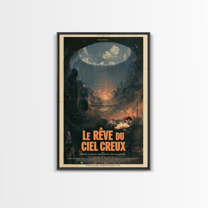 The Dream Of The Hollow Sky, French Language Horror Movie Poster, 1960s Horror Art, Cult Horror Poster, Framed Canvas Print