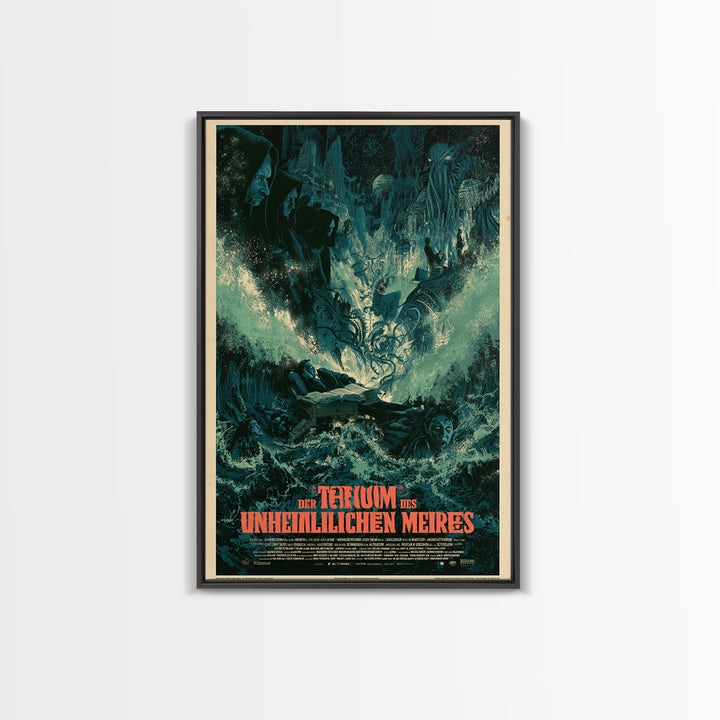 The Dream Of The Eldritch Sea, German Language Horror Movie Poster, 1960s Horror Art, Cosmic Horror Movie Art, Canvas Print