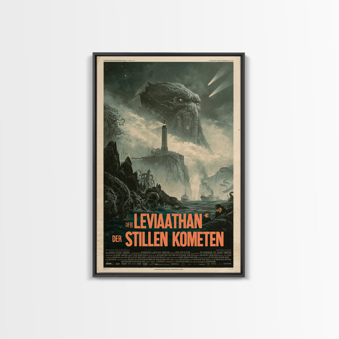 The Leviathan Of Silent Comets, German Language Horror Movie Poster, 1960s Horror Art, Retro Horror Movie Art, Canvas Print, Horror Wall Art