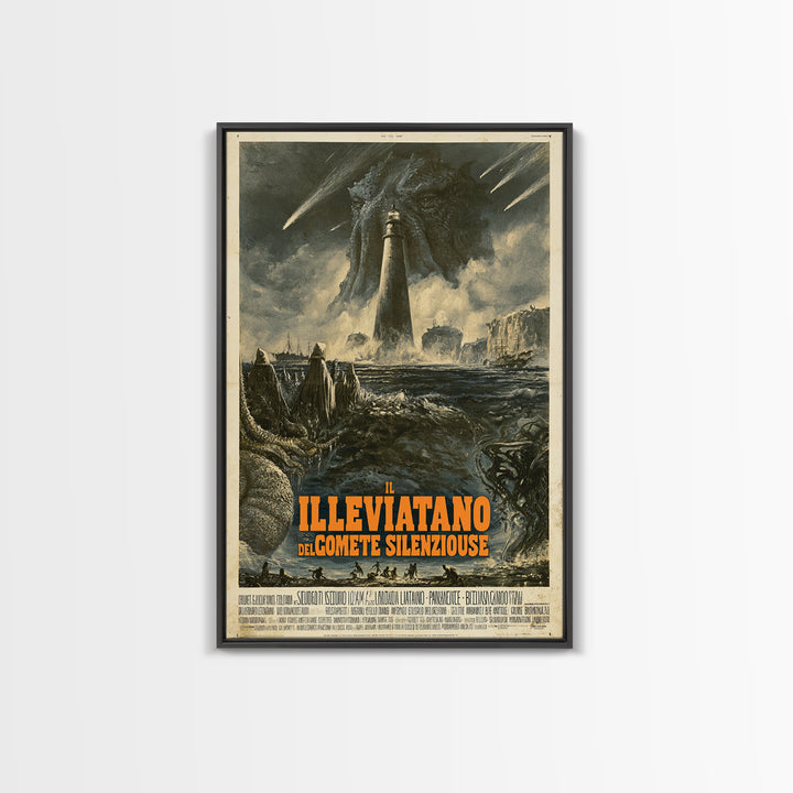 The Leviathan Of Silent Comets, Italian Language Horror Movie Poster, 1970s Horror Art, Cosmic Horror Movie Art, Canvas Print