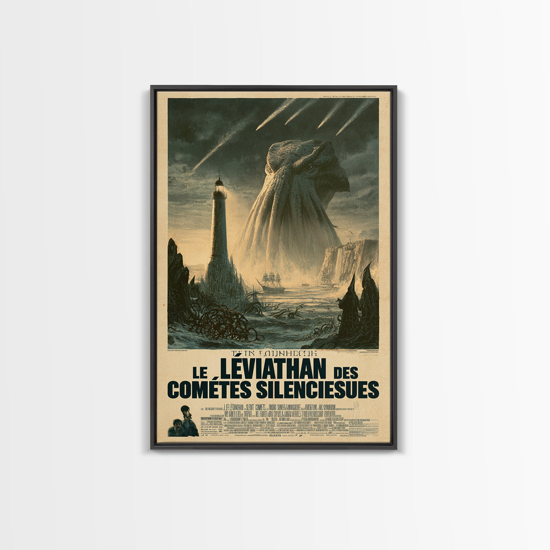The Leviathan Of Silent Comets, French Language Horror Movie Poster, 1960s Horror Art, Cosmic Horror Movie Art, Canvas Print