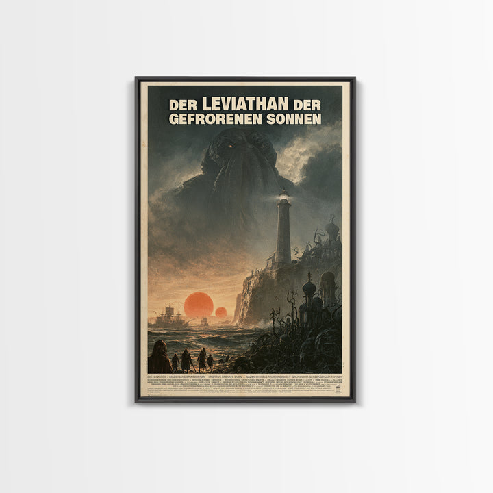 The Leviathan Of Frozen Suns, German Language Horror Movie Poster, 1960s Horror Art, Cult Horror Poster, Framed Canvas Print