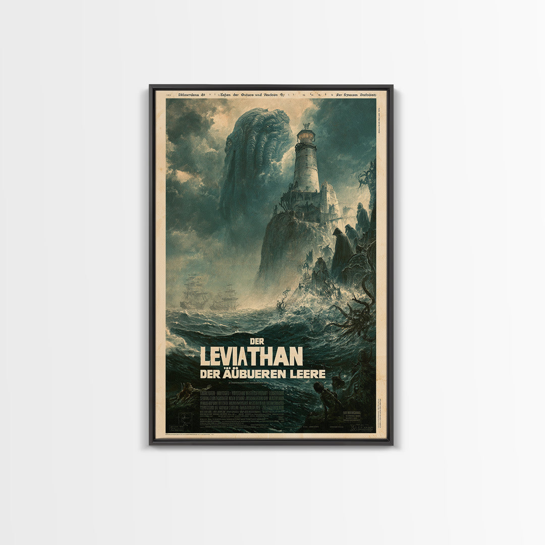 The Leviathan Of The Outer Void, German Language Horror Movie Poster, 1960s Horror Art, Classic Monster Poster, Canvas Print