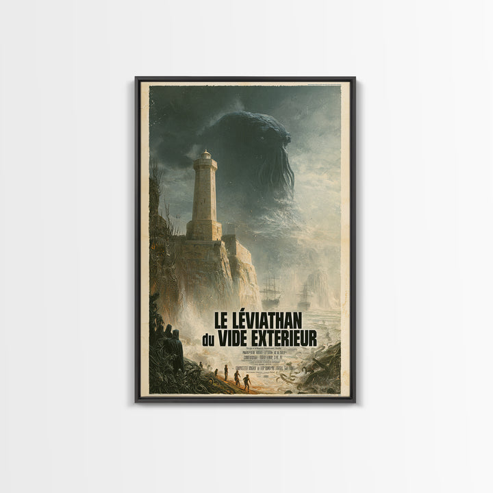 The Leviathan Of The Outer Void, French Language Horror Movie Poster, 1960s Horror Art, Cosmic Horror Movie Art, Canvas Print