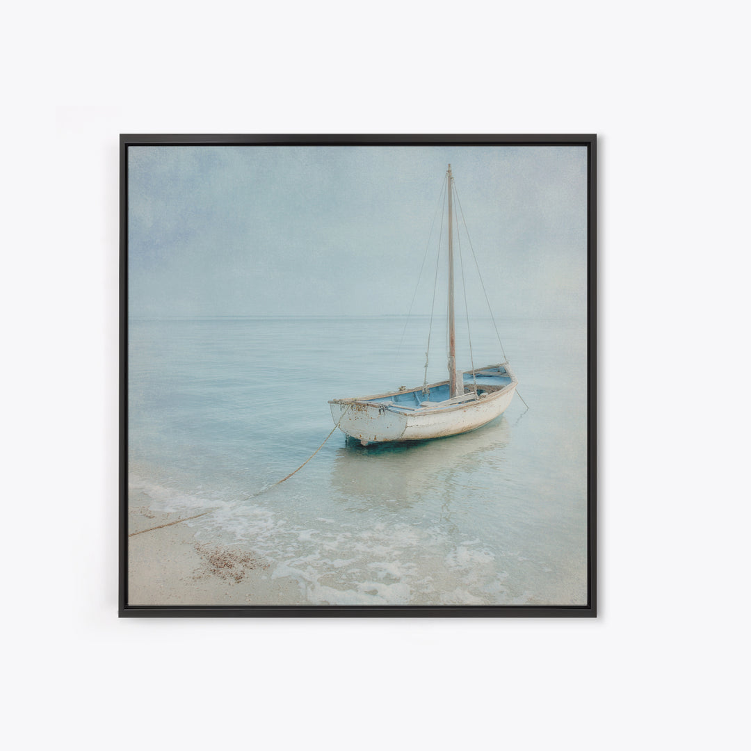 Weathered Sailboat on Calm Morning Water Canvas Print, Coastal Art, Coastal Prints, Coastal Decor, Fine Art, Coastal, COA-1x1-26