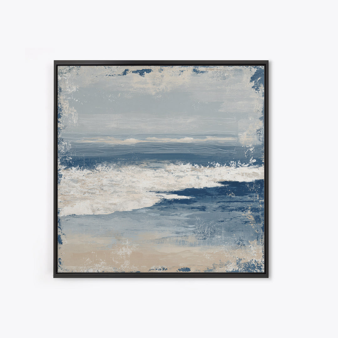 Minimal Wave Line Drawing Framed Canvas Print, Coastal Art, Gallery Decor, Coastal Decor, Fine Art, Coastal, Contemporary Art, COA-1x1-32