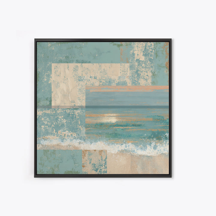 Abstract Seafoam Patterns Framed Canvas Print, Coastal Art, Beach Print, Coastal Decor, Fine Art, Coastal, Statement Artwork, COA-1x1-42