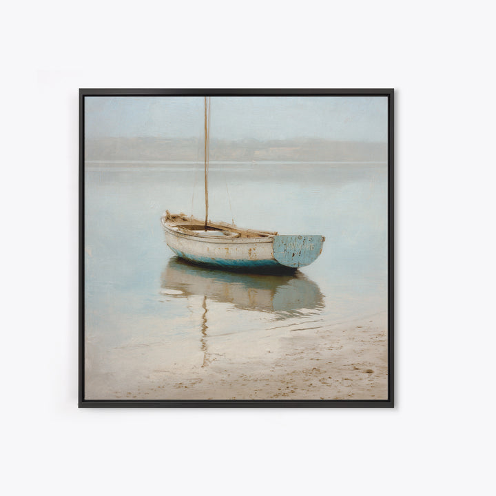 Weathered Sailboat on Calm Morning Water Canvas Print, Coastal Art, Coastal Prints, Coastal Decor, Fine Art, Coastal, COA-1x1-50