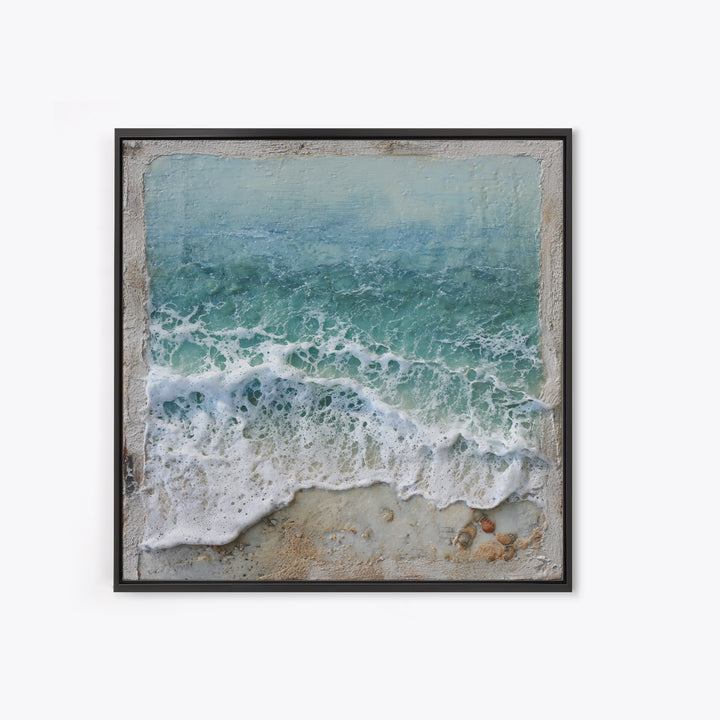 Storm Cloud over Deep Green Water Framed Canvas Print, Coastal Art, Beach Print, Coastal Decor, Coastal, Statement Artwork, COA-1x1-68