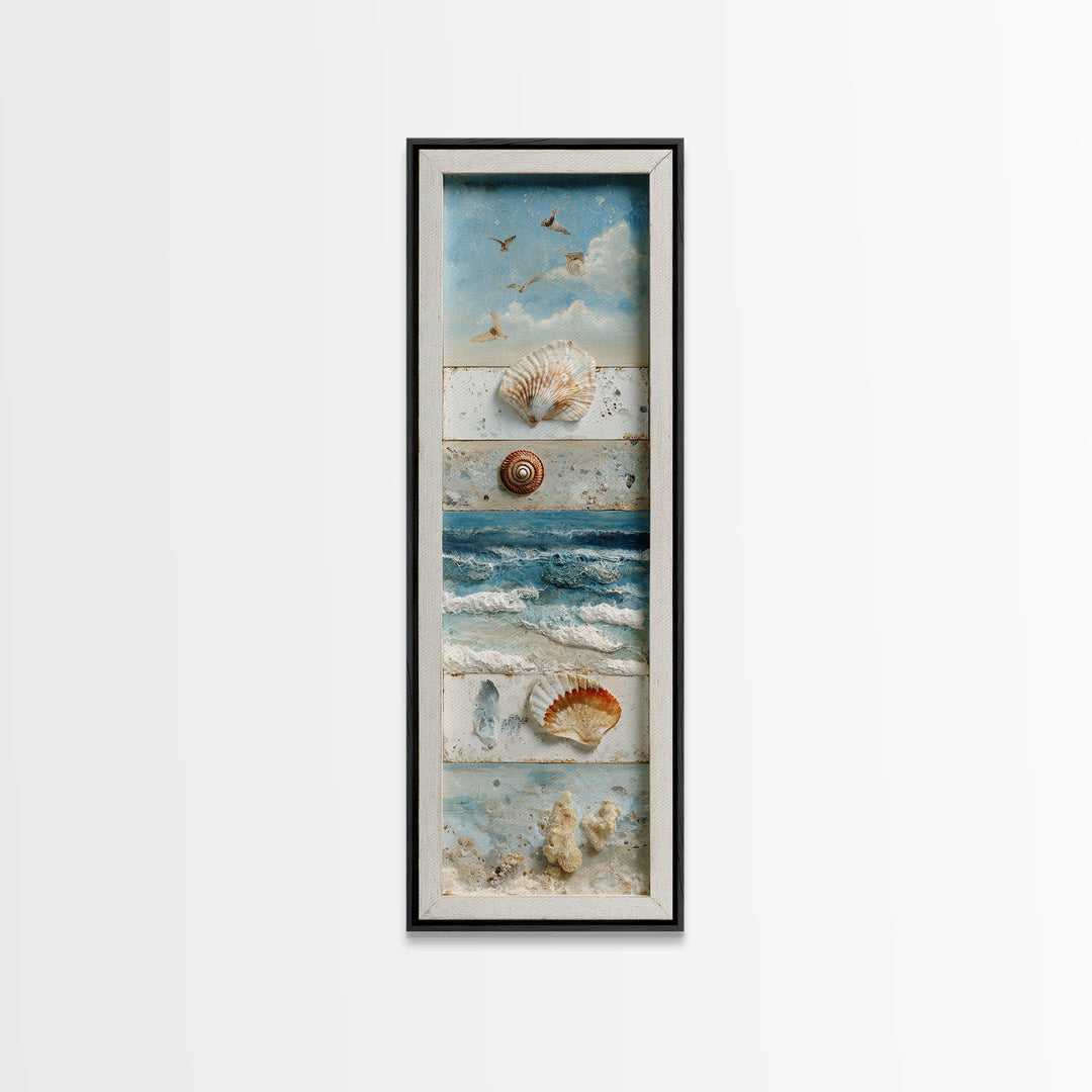 Shell and Coral Specimen Arrangement Canvas Print, Coastal Art, Prints, Coastal Decor, Fine Art, Coastal, Coastal Wall Art, COA-1x3-23