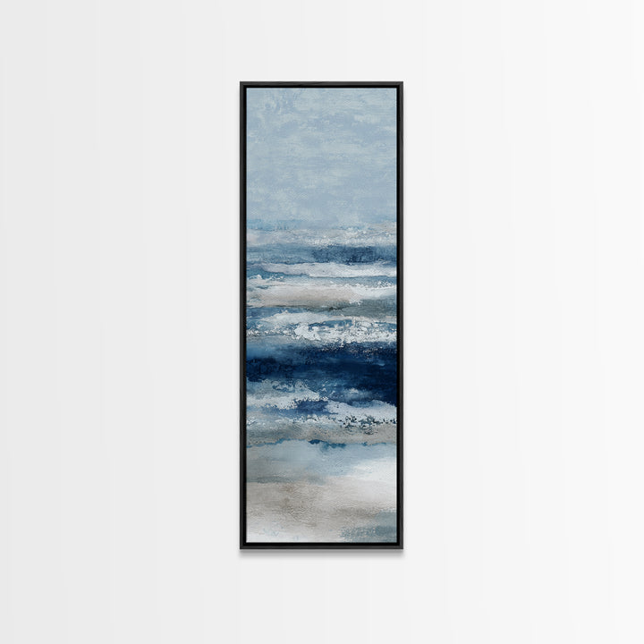 Moonlit Ocean with Silver Surf Canvas Print, Coastal Art, Gallery Decor, Coastal Decor, Fine Art, Coastal, Contemporary Art, COA-1x3-82