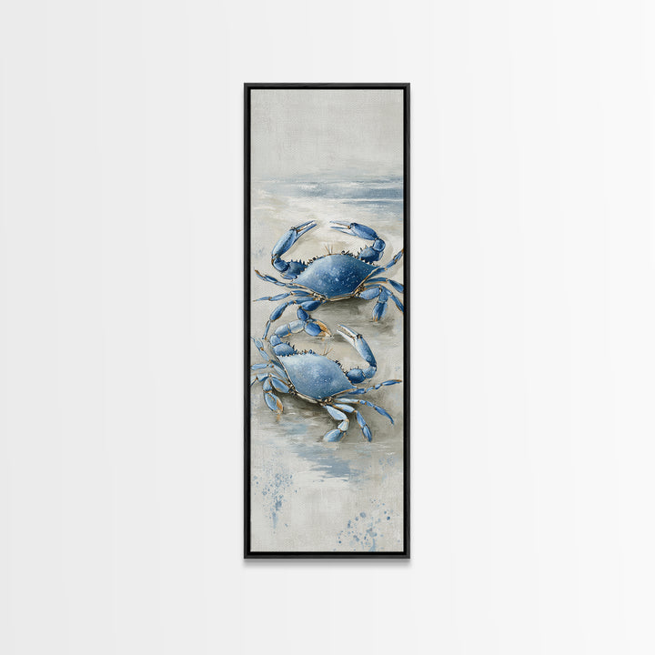 Blue Crab Illustration Canvas Print, Coastal Art, Statement Artwork, Coastal Decor, Fine Art, Coastal, Prints, COA-1x3-98