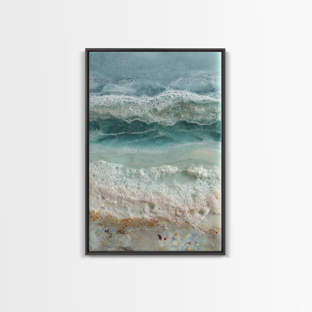 Storm Cloud over Deep Green Water Framed Canvas Print, Coastal Art, Art Print, Coastal Decor, Fine Art, Coastal, Wood Wall Art, COA-2x3-100