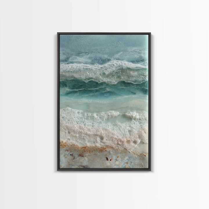 Storm Cloud over Deep Green Water Framed Canvas Print, Coastal Art, Art Print, Coastal Decor, Fine Art, Coastal, Wood Wall Art, COA-2x3-100