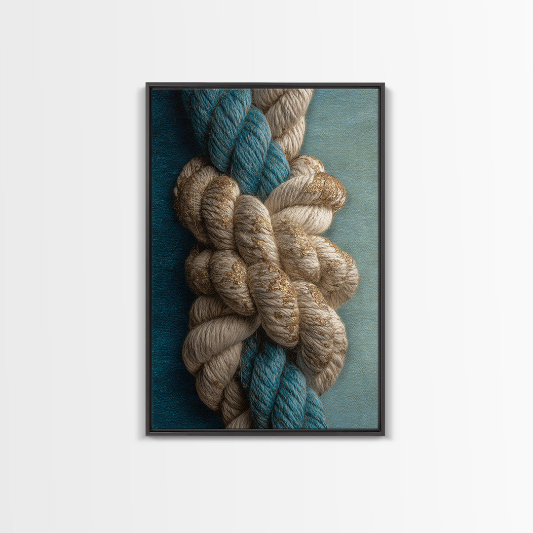 Weathered Nautical Rope and Brass Compass Canvas Print, Coastal Art, Original Art, Coastal Decor, Coastal, Blue Wall Art, COA-2x3-71
