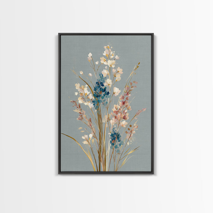 Coastal Botanical Bouquet Canvas Print, Coastal Art, Bird Art, Coastal Decor, Fine Art, Coastal, Living Room Art, Ocean Art, COA-2x3-77