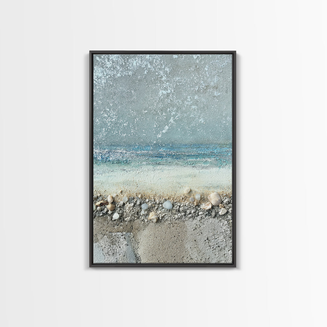 Moonlit Ocean with Silver Surf Framed Canvas Print, Coastal Art, Printable Wall Art, Coastal Decor, Fine Art, Coastal, COA-2x3-78